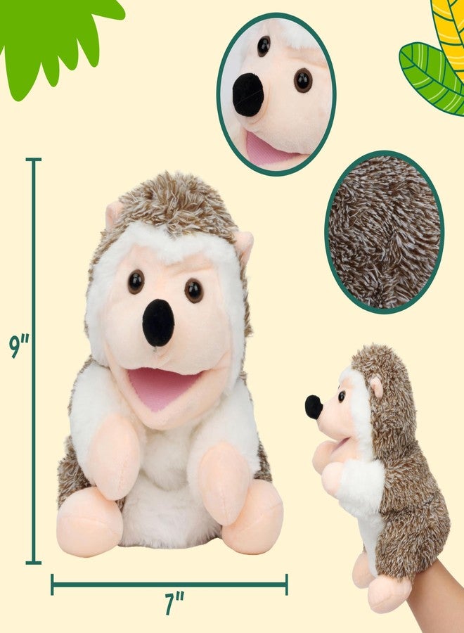 Easfan Hedgehog Hand Puppet with Movable Mouth Interactive Storytelling Cute Soft Plush Toy Creativity and Imagination Easter Christmas Birthday Gifts for Toddlers Kids,10’’ - Image 4